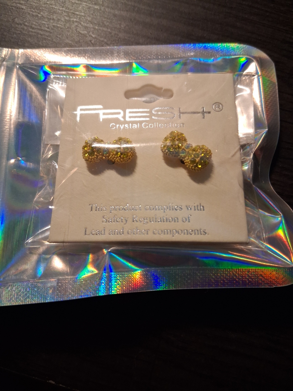 fresh Gold Crystal Knot Stud Earrings